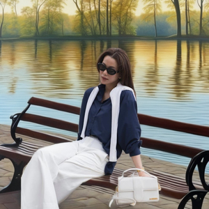 Femmes nouvelle mode affaires décontracté couleur unie chemise automne/hiver surdimensionné manches longues revers col boutonné ample été - Product Image 1