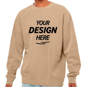 Sweat-shirt classique vintage pour homme, col rond, en coton mélangé doux, épais, pour la détente, sweat-shirt d'hiver - Product Image 1