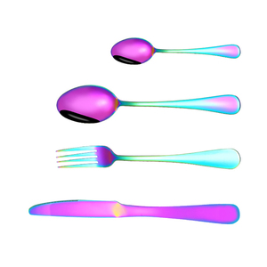 Modern Eco Friendly Durable Rainbow Flatware Set Stainless Steel <b>Knife</b> <b>Fork</b> Spoon Tableware Party Home Dining Rust Resistant - Product Image 5