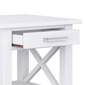 Kitchener <b>White</b> <b>End</b> <b>Table</b> Stylish Nightstand for Home Decor - Product Image 3