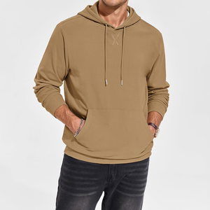 Sudadera con Capucha para Hombre, Color Sólido, Corte Regular, Algodón French Terry, Estilo Casual para Otoño, con Bolsillo Frontal y Capucha con Cordón Ajustable - Product Image 1