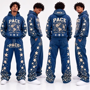 <b>men</b> retro rust burnt orange tracksuit star graphic print hoodie <b>jumper</b> flare sweatpants heavyweight fleece <b>winter</b> lounge set top - Product Image 5