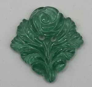 Elegante Juego de Piedras Preciosas de Esmeralda Verde Creada en Laboratorio con Tallado de Hoja de Rosa para la Elaboración de Joyas - Product Image 1