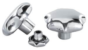 K0149 STAR GRIP คล้ายกับ DIN6336 D=M08, D1=40, H=25, FORM:D พร้อมเกลียวแบบ COUNTERBORED, อลูมิเนียมขัดเงา - Product Image 3