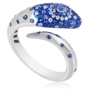 Luxury Women <b>925</b> <b>Silver</b> Sapphire Cluster <b>Ring</b> With Round Brilliant Cut Diamonds Engagement Style - Product Image 1