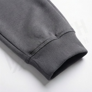 Ensemble de survêtement gris à capuche pour homme, couleur unie, décontracté, manches longues, pantalon à cordon de serrage, coupe régulière, 100 % coton, pour l'automne - Product Image 6