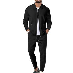 Ropa deportiva personalizada de lujo para gimnasio, chándal deportivo de invierno, conjunto de 2 piezas, Unisex, transpirable, ajustado, con cierre de cordón, mezcla de algodón - Product Image 2