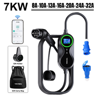 TAYNIU Infinity 7KW 32A Pengisi Daya Mobil Listrik Versi APP Tipe 2 IEC 62196-2 Pengisi Daya EV 80V-260V Kabel 5M Pengiriman Dari Brasil
