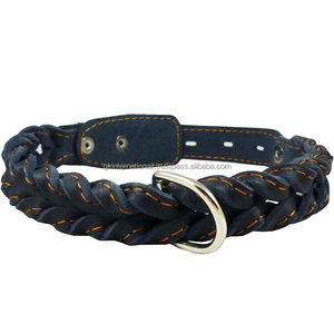 Collar de perro de cuero original trenzado a mano diseño personalizado en todos los tamaños y colores con herrajes de metal sólido - Product Image 6