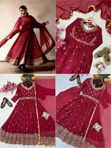 Robe de soirée sublimée : Nouvelle collection de robes rouges cerise pour événements traditionnels et occasions sociales, disponible en gros - Product Image 6