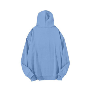 เสื้อฮู้ดผ้าฟลีซสีพื้นพร้อมโลโก้แบบกำหนดเองสำหรับผู้ชาย เสื้อสวมหัวทรงปกติ สไตล์สตรีทแวร์สำหรับฤดูหนาว - Product Image 6