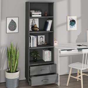 Buffet haut en MDF gris foncé massif en pin - Product Image 4
