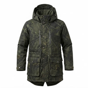 Veste de chasse pour homme à capuche camouflage, vêtements de travail d'extérieur avec plusieurs poches utilitaires pour la chasse, la randonnée, le camping et les voyages - Product Image 1