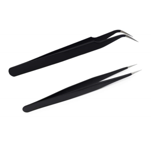 Premium 5 Piece Eyelash Tweezers Set Pointed Tip Isolation <b>Tools</b> with Custom Color Logo for Lash Extensions - Product Image 1