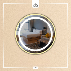 กระจกติดผนัง LED ส่องสว่างด้านหน้าและด้านข้าง ดีไซน์สวยงาม พร้อมตกแต่งด้วยงานศิลปะ สวิตช์แบบสัมผัส เป็นมิตรกับสิ่งแวดล้อมและน้ำหนักเบา - Product Image 5