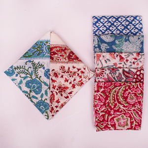 Bandanas en coton style vintage, multicolores, imprimées au bloc, écologiques, cadeau pour adultes, foulards pour femmes - Product Image 3