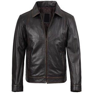 Veste en cuir pour hommes, vente en gros, pour usage extérieur, col montant, vestes en cuir pour hommes - Product Image 1