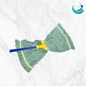 KSR High Quality Cotton Green Yarn Kentucky Mop Heads <b>5</b>" Yellow Top Mesh Band Self Wringer Reusable Durable Floor Cleaning - Product Image 3
