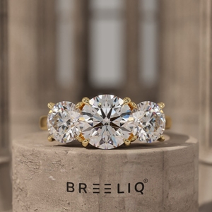 14K White Gold Three Stone Round 2CT Diamond Engagement Ring Trilogy <b>Bridal</b> Ring Custom OEM Supplier - Product Image 1