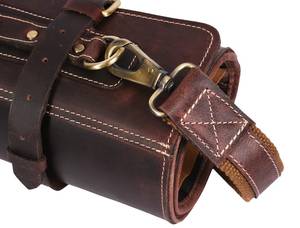 Sac de transport pour chef en cuir classique, organiseur de couteaux en cuir rustique, élégant porte-couteaux en cuir pour chefs LKR-0268 - Product Image 4