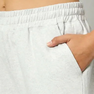Pantalones Cargo Blancos de Pierna Recta, Cintura Media Elástica con Bolsillos, Color Sólido, Tejido Casual, Largo Completo, Corte Regular - Product Image 5