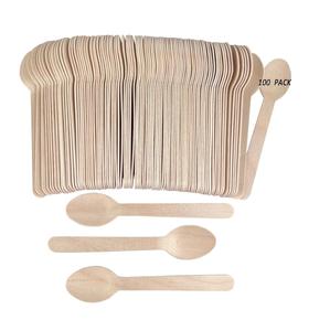 Cuchara y Tenedor de Madera Desechables Ecológicos, Cubiertos Biodegradables para Fiestas, Viajes y Comida para Llevar - Product Image 6