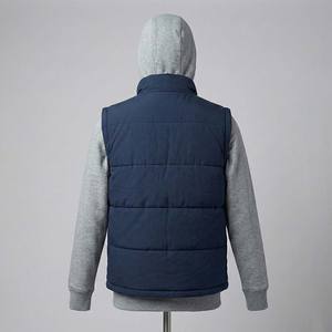 Blouson Bomber Matelassé sans Manches pour Homme, Col Montant, Fermeture Éclair, Style Décontracté, Chaud et Confortable pour l'Automne - Product Image 2