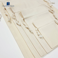 Pochette à cordon en coton biologique, impression cartoon, pliable, pour invités de mariage et emballage cadeau, marketing durable