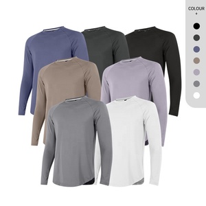Quick Dry Plain Gym <b>Compression</b> <b>Shirt</b> Custom Logo <b>Men</b> Elastic Curved Hem Plain <b>Shirt</b> Training <b>Men</b> Activewear <b>Shirt</b> - Product Image 1