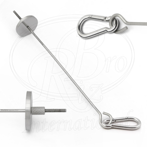 Soporte para Brochetas de Frutas y Verduras de Acero Inoxidable, 8 Pulgadas, con Tuerca Ajustable, Plato Redondo para Sostener Frutas y Gancho de Mosquetón - Product Image 2