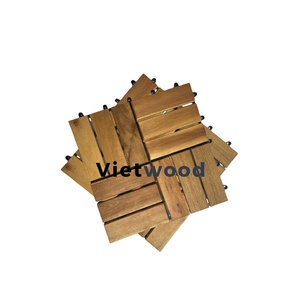Contemporary Waterproof Eco-Friendly Vietnam Acacia Wood Outdoor Deck <b>Tiles</b> Anti-Slip <b>Interlocking</b> Matt Finish Oiling Surface - Product Image 3