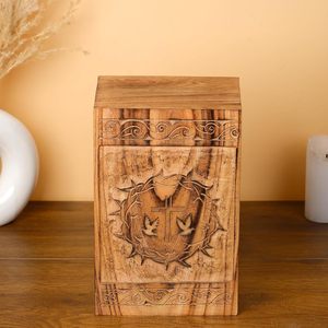 New Arrival Latest Design Wooden Adult Cremation Urns Funeral <b>Memorial</b> Hand Carved Standard Size Adult Human Ashes At Bulk Price - Product Image 6