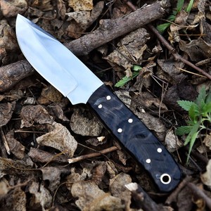 มีดทำมือใบตายแบบ Fixed Blade สำหรับล่าสัตว์และตั้งแคมป์  ทำจากเหล็กคาร์บอน ปลายมีดแบบ Drop Point ด้ามทำจากเขาแกะ ขนาด 8 นิ้ว อเนกประสงค์สำหรับกิจกรรมกลางแจ้ง - Product Image 3