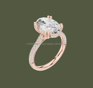 Junky jewels Anillo de compromiso de moissanita de plata de 10 quilates para mujer - Product Image 1