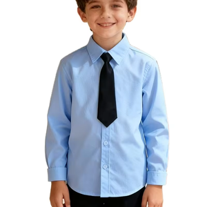 Boys' White Shirt Children's White Shirt School Uniform Performance Wear Four-Season <b>Long</b>-Sleeve Shirt Blue Shirt Bangladesh - Product Image 1