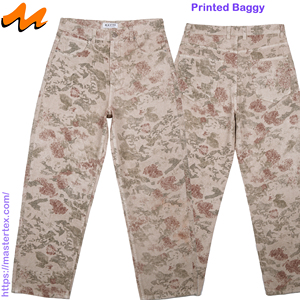 Pantalones holgados estampados para hombre, cinco bolsillos, cintura media, BCI, reciclados, transpirables, de 8.55oz, teñidos en prenda para otoño, MASTER TEXTILE - Product Image 2