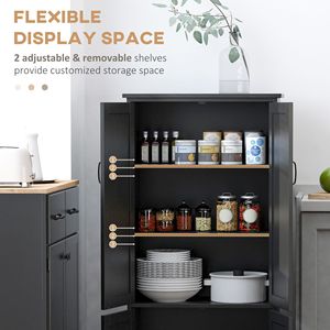 Moderno Armadio Dispensa in Acciaio Inossidabile e Acciaio con Ripiani Regolabili e 2 Ante Inferiori per Sala da Pranzo - Product Image 6