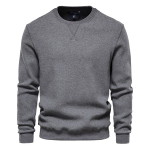Suéter de Punto para Hombre, Cuello Redondo, Corte Regular, Informal, Color Gris Otoño - Product Image 1
