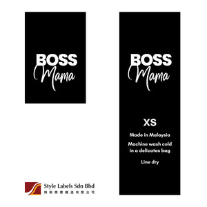 Étiquettes personnalisées de qualité supérieure, imprimées en sérigraphie, étiquettes rectangulaires cousues, bord découpé au laser, en polyester satiné, lavables, élégantes - Product Image 2