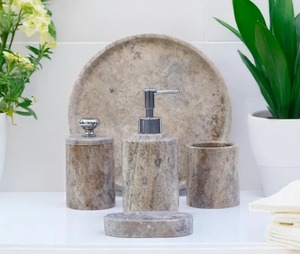 Ensemble de salle de bain unique en résine, vente chaude, magnifique, qualité supérieure, décoration de Noël pour la maison avec motif, prix d'usine - Product Image 2