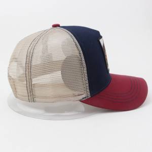 Gorra de béisbol de malla de algodón de 5 paneles con parche bordado y aplique, estilo camionero, de moda, personalizada con logo de animal, para playa, hip hop, venta al por mayor - Product Image 3