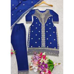 Vestidos de noche Elegant Borded Top-Pent y Dupatta para fiestas y ocasiones - Product Image 1