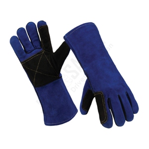 ถุงมือหนังวัวแท้สำหรับผู้ชาย ป้องกันการสั่นสะเทือน ทนความร้อน พร้อมข้อมือเสริมความปลอดภัย ป้องกันไฟ ป้องกันการเชื่อมโลหะ - Product Image 1