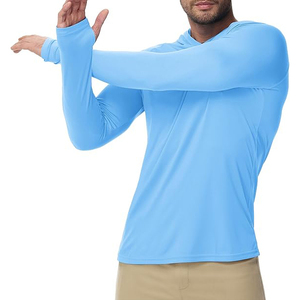 เสื้อยืดแขนยาวสีฟ้าอ่อน คอกลม ทรงปกติ แห้งเร็ว ผ้าถัก สีพื้น สวมใส่สบายๆ สำหรับฤดูร้อน ขายดีอันดับต้นๆ - Product Image 1