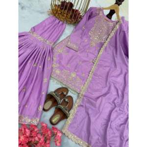 Top de fête 2XL de créateur et ensemble Dupatta Plazzo élégant avec de beaux embellissements - Product Image 6