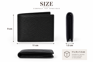 Classic Luxury Genuine <b>Leather</b> RFID Blocking Slim Bi-Fold <b>Wallet</b> with Large Capacity Waterproof Design for <b>Men</b> and Women - Product Image 4