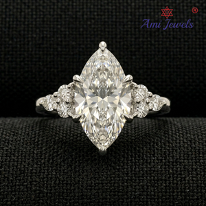 <b>Fine</b> Jewelry 10k White Gold Diamond Engagement <b>Ring</b> with Channel Setting IGI Certified Elegant Simple Wedding Band Bright Shine - Product Image 1