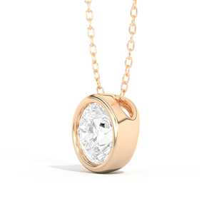 IGI Certified 14K 18K <b>Solid</b> <b>Gold</b> Round Brilliant Cut Diamond <b>Pendant</b> Necklace Bezel Set Lab Grown Diamond Solitaire Jewelry - Product Image 5