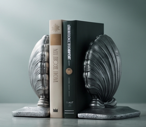 Serre-livres décoratif en métal au design plume, élégant organisateur de bureau pour la maison, le bureau, la bibliothèque, la décoration intérieure - Product Image 1