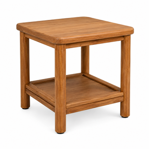 Table à manger carrée en bois massif avec étagère inférieure, design minimaliste moderne, meubles pour la maison - Product Image 2